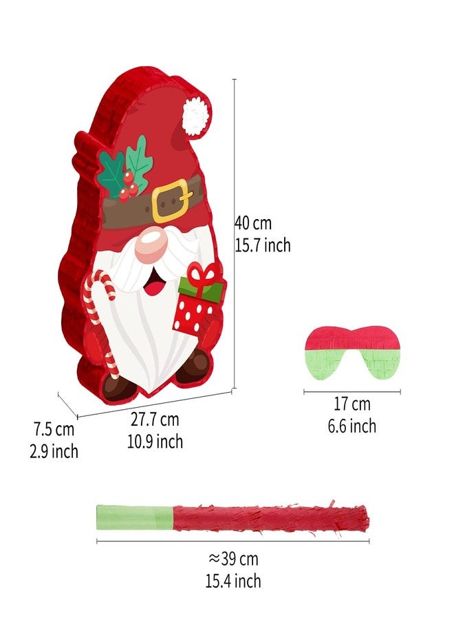 Ipalmay Christmas Pinata - Cute Red Xmas Elf Pinata with Blindfold and Bat for Christmas Boys Girls Birthday, Baby Shower, Cinco De Mayo Mexican Fiesta Events, Holiday Celebration Party Favors - Image 2