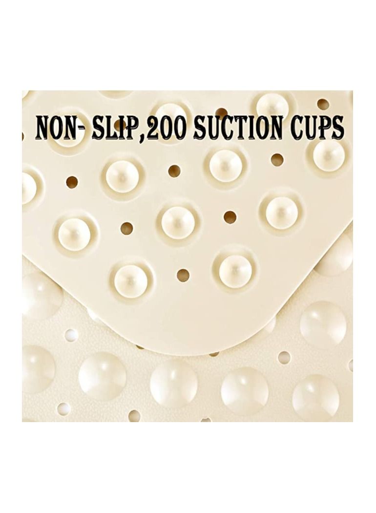 MahMir Non-Slip Bath mat ,Tub Shower Mat with Suction Cups and Drain Holes, 40x16in, ( Beige )  - Image 4