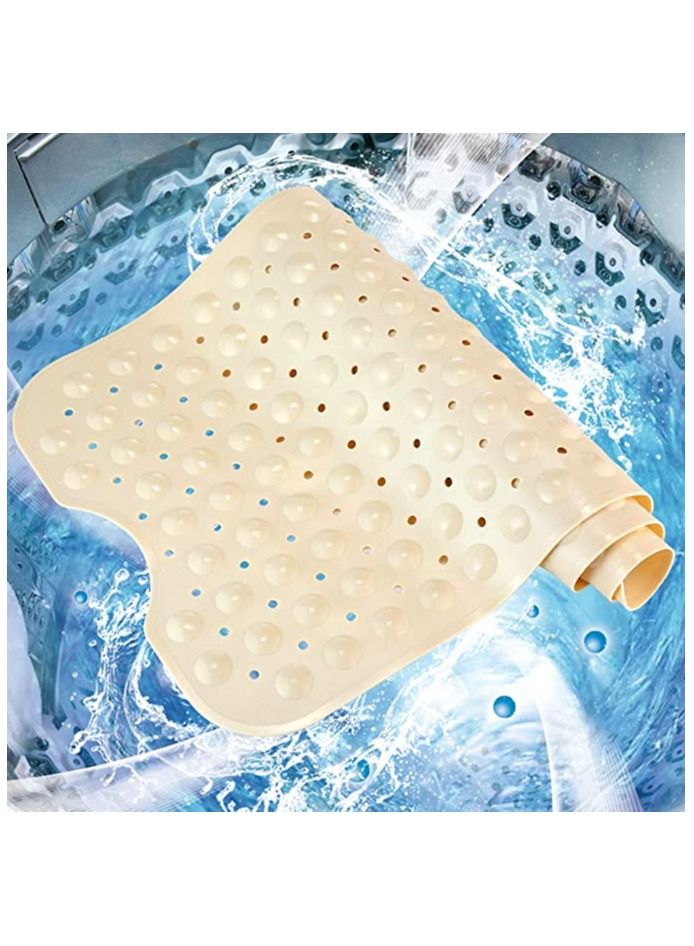 MahMir Non-Slip Bath mat ,Tub Shower Mat with Suction Cups and Drain Holes, 40x16in, ( Beige )  - Image 5