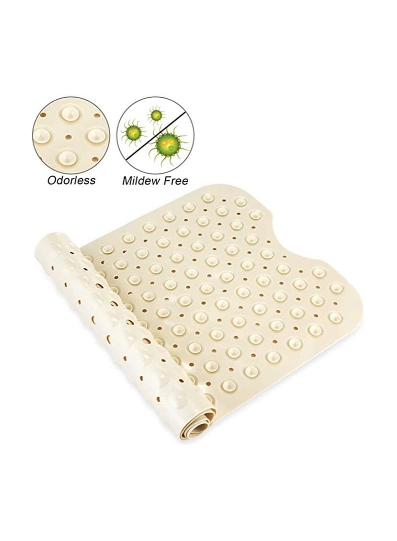 MahMir Non-Slip Bath mat ,Tub Shower Mat with Suction Cups and Drain Holes, 40x16in, ( Beige )  - Image 3