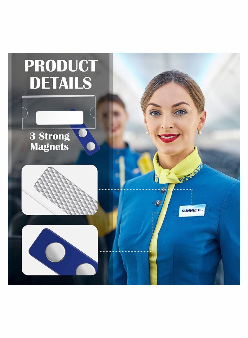 SYOSI 10 Pack Magnetic Name Badge Holder Magnetic Name Tags Kit with 3 Neodymium Magnets Clear Acrylic Mini Sign Display Holder DIY Name Label for School Business Office Teachers Doctors Waiters - Image 3