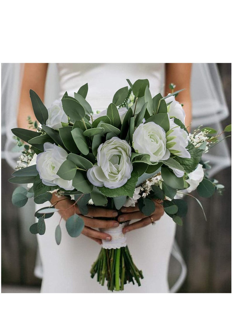 كاست ويف 8 عبوات من الخضرة الاصطناعية ينبع 13 بوصة من أوراق الأوكالبتوس الصناعية ينبع لمزهرية الزفاف باقة الزفاف قطعة مركزية لتزيين إكليل الزهور - Image 2