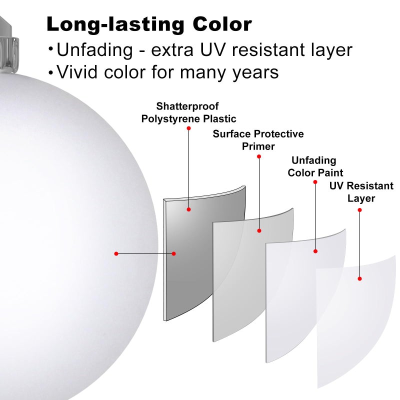 GameXcel White 4.0"" Large Christmas Balls - Christmas Tree Decoration Ornaments Shatterproof Hanging Balls for Birthday Halloween Holiday Wedding Decorations Set of 4pcs - Image 4