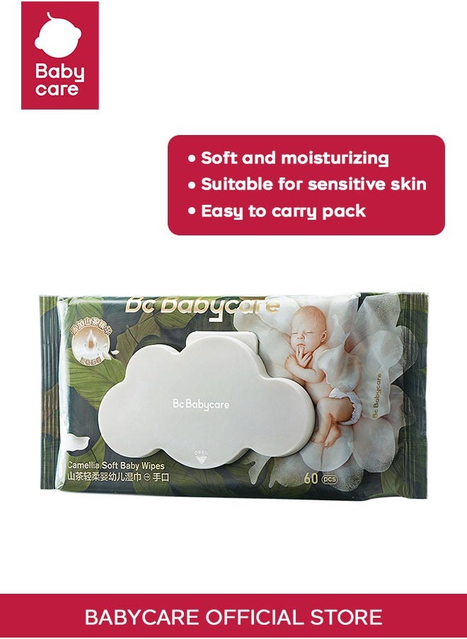 Babycare Camellia Soft Baby Wipes - 60 Pcs  - Image 1