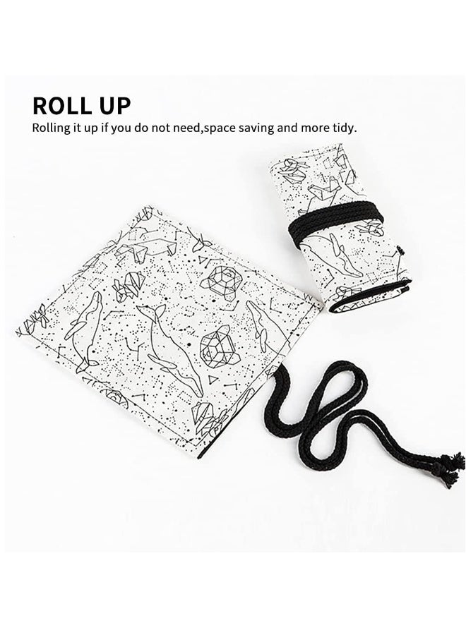 Loquat Canvas Pencil Wrap Case, Roll Up Pencil Storage Holder for Sketching Drawing Writing, Multi Purpose Constellation Pattern Pen Organizer Bag for Adults, Artists, Sketchers  Children Size: 72 Holes - Image 2