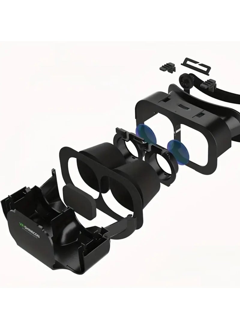 ماركة غير محددة سماعات VR المحمول | المشاهد VR المحمول ، وسماعات VR قابل للتعديل للكبار مشاهدة الأفلام ، ومناسبة لجميع 4.5-6.5 بوصة شاشة الهاتف الذكي مع نظارات VR مريحة / نظارات + عصا التحكم  - Image 4