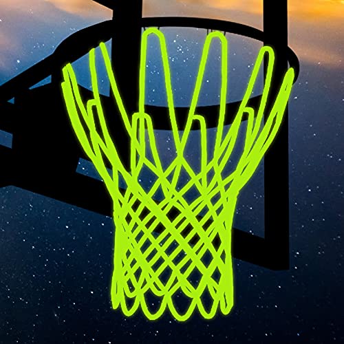 NEIJIANG Glow Basketball Net, Nightlight Basketball Net Luminous Outdoor Portable Sun Powered Sport Nylon (Green) - Image 4