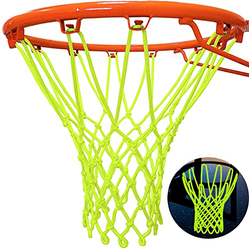 NEIJIANG Glow Basketball Net, Nightlight Basketball Net Luminous Outdoor Portable Sun Powered Sport Nylon (Green) - Image 3