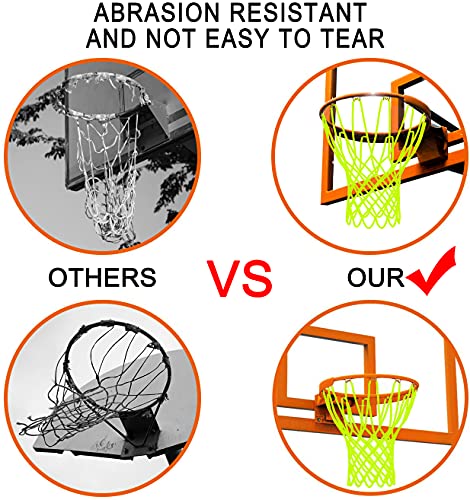 NEIJIANG Glow Basketball Net, Nightlight Basketball Net Luminous Outdoor Portable Sun Powered Sport Nylon (Green) - Image 2