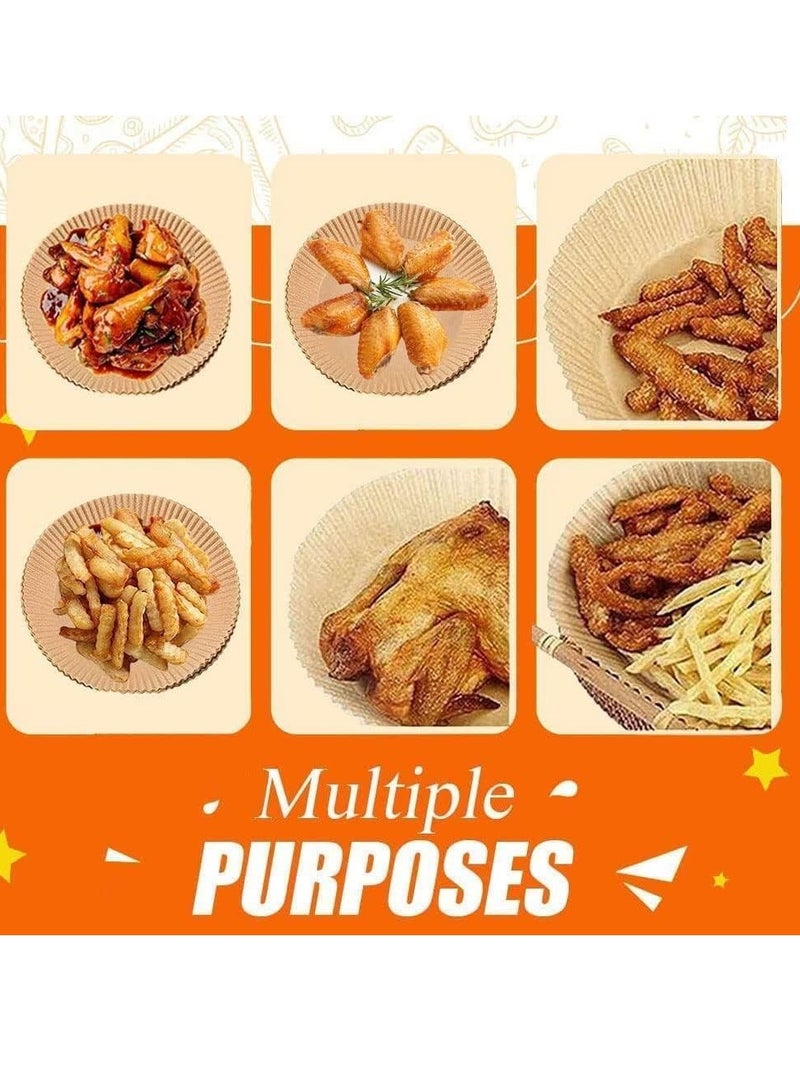 Meetion 50PCS Air Fryer Disposable Paper Liner, Non-stick Disposable Air Fryer Liners, Baking Paper for Air Fryer Water-proof, Oil-proof, Parchment for Baking Roasting Microwave (20cm, White) - Image 3