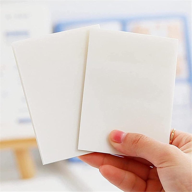 klarako 50 Sheets Sticky Notes Transparent Notebook Notes, Waterproof SelfAdhesive Notes Office Memo Notepads for Offices, Homes and Students (7.5x7.5cm) - Image 2