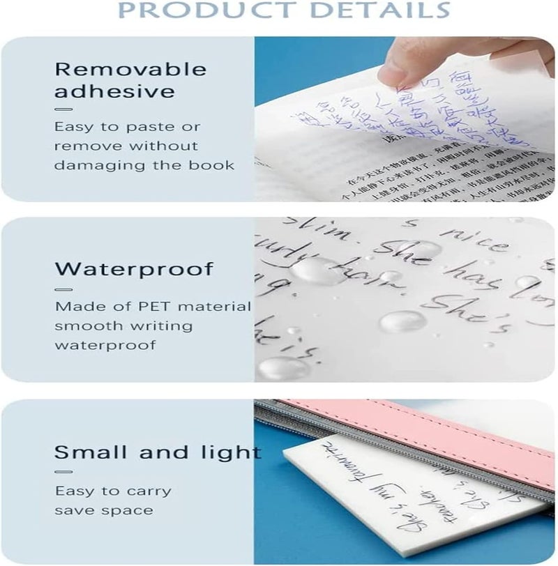 klarako 50 Sheets Sticky Notes Transparent Notebook Notes, Waterproof SelfAdhesive Notes Office Memo Notepads for Offices, Homes and Students (7.5x7.5cm) - Image 5