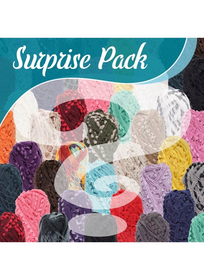 BambooMN Jubileeyarn Pom Pom Fishnet Yarn 50G Mini Bonbons Variety Pack 6 Skeins  - Image 2