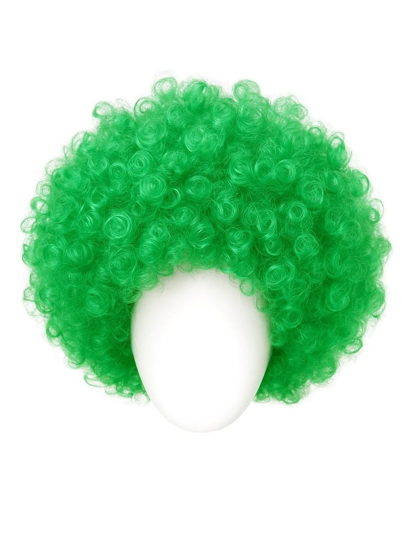 باروكة شعر مستعار لحفلة اليوم الوطني السعودي - شعر أخضر مجعد