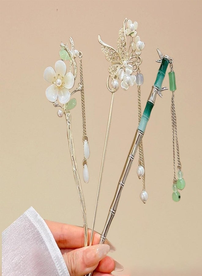 Ewandastore Ewanda store 7 Pcs Vintage Retro Hair Sticks,Chinese Traditional Hanfu Flower Hair Sticks Pins Hair Styling Hair Making Accessories for Women Girls - Image 4