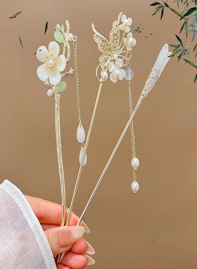 Ewandastore Ewanda store 7 Pcs Vintage Retro Hair Sticks,Chinese Traditional Hanfu Flower Hair Sticks Pins Hair Styling Hair Making Accessories for Women Girls - Image 5