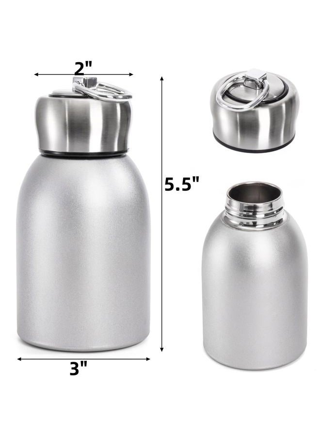 AVLA 4 Pack 10oz Mini Stainless Steel Water Bottle, Vacuum Insulated Sport Tumbler Cup, Leak-Proof Travel Coffee Mug for Hot and Cold Drinks, Women Gifts, Lunch Bag Camping Hiking Trips, Silver - Image 2