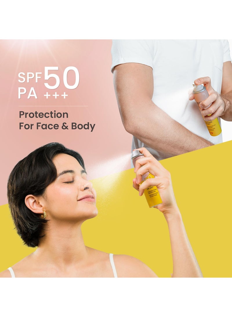 Swiss Beauty Protect Maxx Sunscreen Air Mist | SPF 50 PA+++ | With Niacinamide | UVA+UVB Protection | Even Over Makeup | For Face & Body | 80ml - Image 4