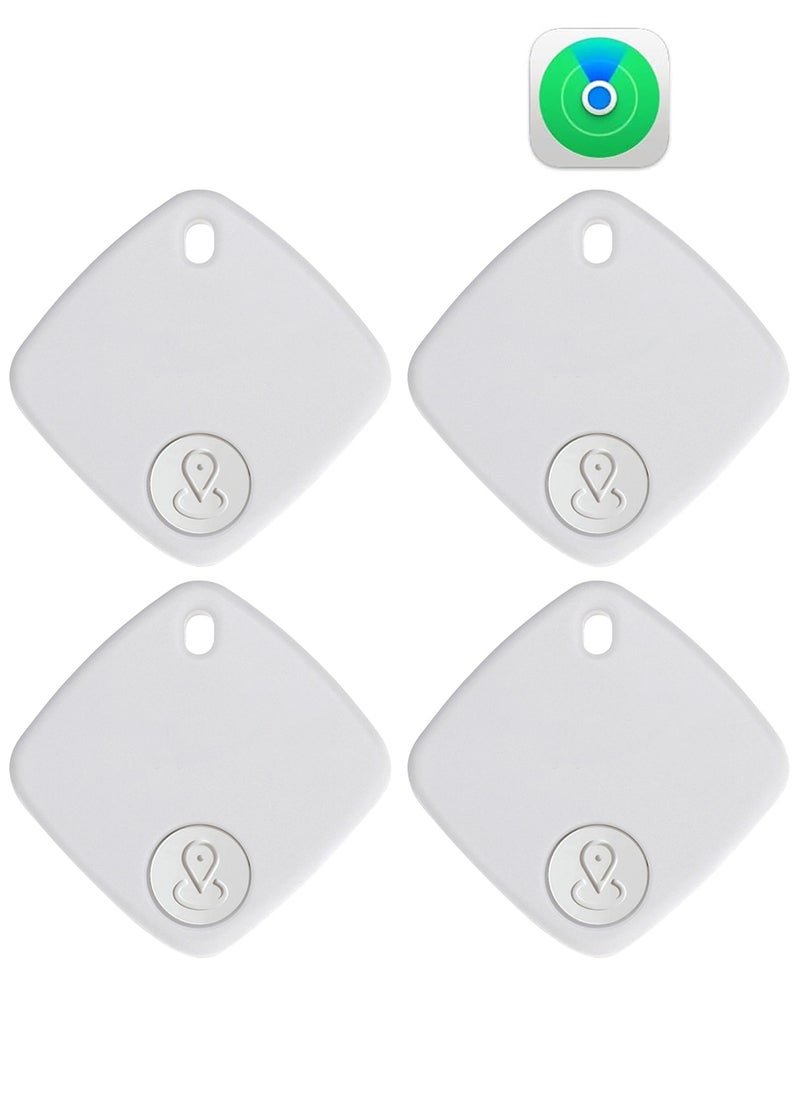 XQOOPS - Smart Tracker, Key Finder Locator Wireless Works with Apple Find My (iOS only), Anti Lost Alarm, Privacy Protection, Remote Item Finder for Kids, Pets, Suitcase, Bags, and More-White（4 PACK） - Image 1