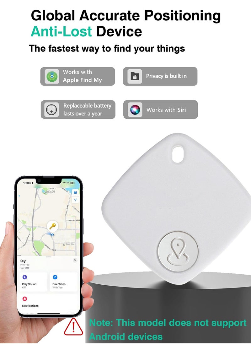 XQOOPS - Smart Tracker, Key Finder Locator Wireless Works with Apple Find My (iOS only), Anti Lost Alarm, Privacy Protection, Remote Item Finder for Kids, Pets, Suitcase, Bags, and More-White（4 PACK） - Image 1