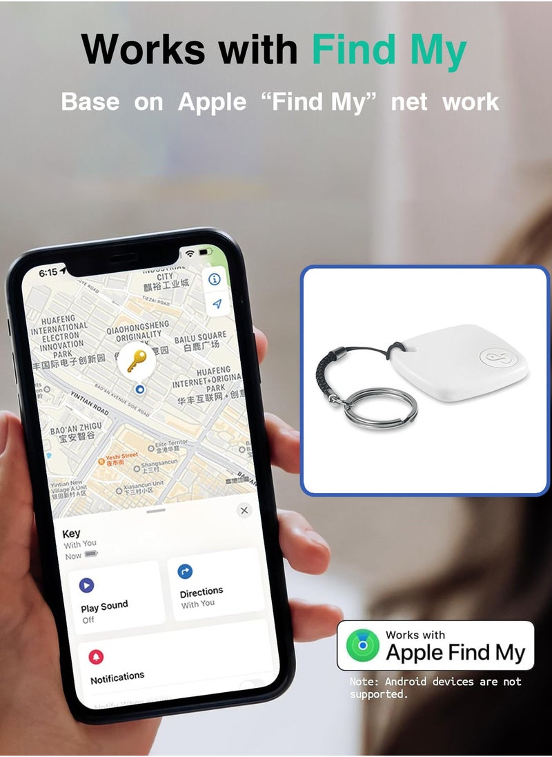 XQOOPS - Smart Tracker, Key Finder Locator Wireless Works with Apple Find My (iOS only), Anti Lost Alarm, Privacy Protection, Remote Item Finder for Kids, Pets, Suitcase, Bags, and More-White（4 PACK） - Image 1