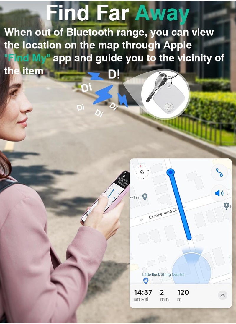 XQOOPS - Smart Tracker, Key Finder Locator Wireless Works with Apple Find My (iOS only), Anti Lost Alarm, Privacy Protection, Remote Item Finder for Kids, Pets, Suitcase, Bags, and More-White（4 PACK） - Image 1