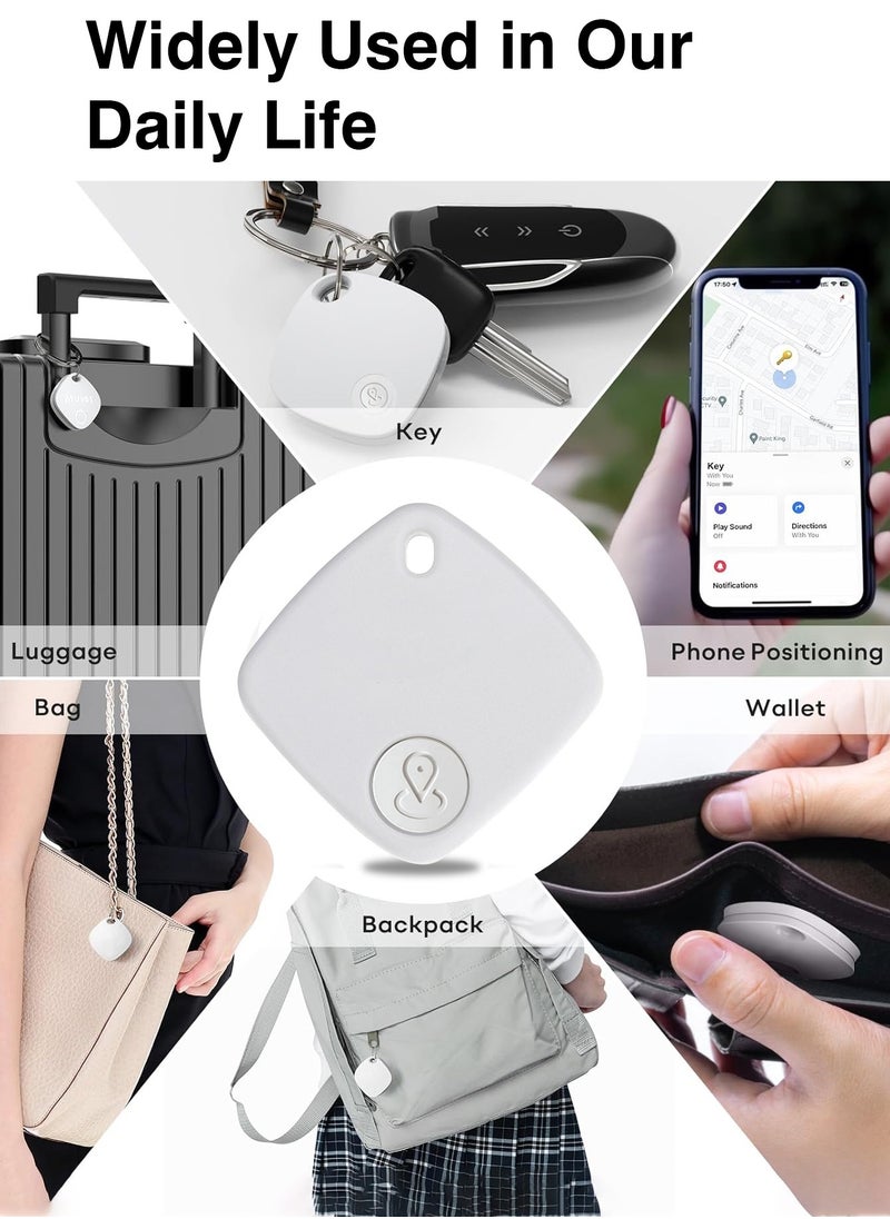 XQOOPS - Smart Tracker, Key Finder Locator Wireless Works with Apple Find My (iOS only), Anti Lost Alarm, Privacy Protection, Remote Item Finder for Kids, Pets, Suitcase, Bags, and More-White（4 PACK） - Image 1