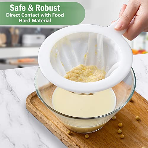 Elesunory 2PCS 450 Mesh Fine Mesh Filter with PP Material Non-Slip Anti-Scalding Handle Safe and Durable Sieve for Kitchen Tea Soy Milk Coffee Juice, 12.72x6.85x3.86 inch - Image 2