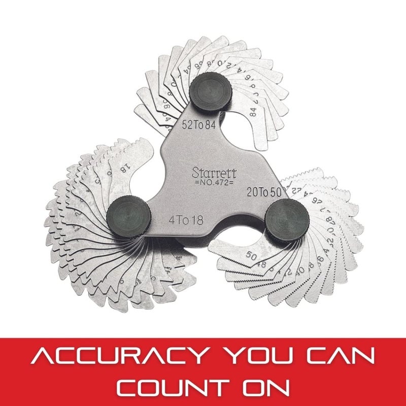 Starrett Steel Screw Pitch Gage with Locking Device  Ideal for Construction Work and Home Improvement  484 TPI 51 Number of Leaves  472 - Image 5