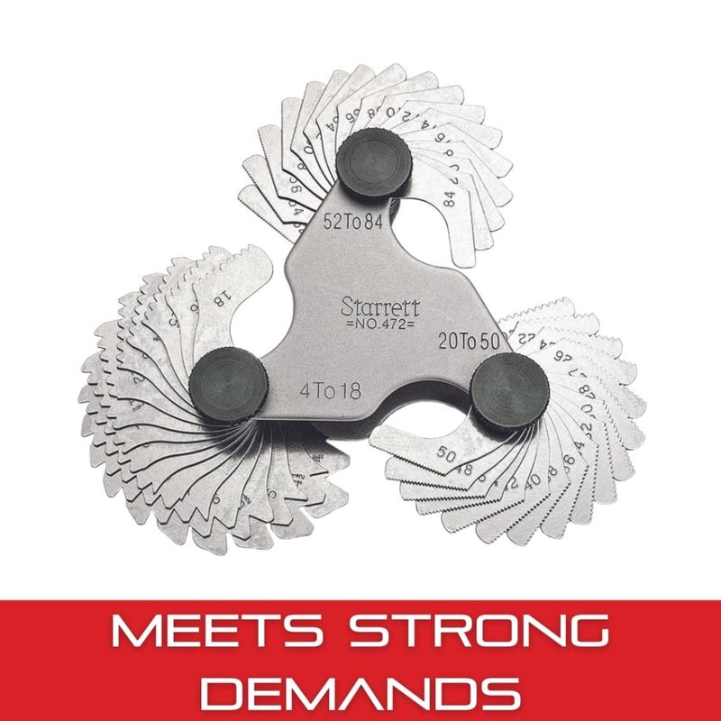 Starrett Steel Screw Pitch Gage with Locking Device  Ideal for Construction Work and Home Improvement  484 TPI 51 Number of Leaves  472 - Image 4