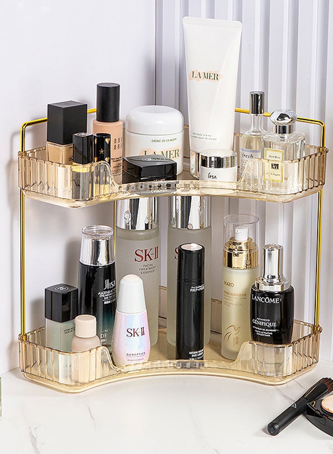 Sharpdo Corner Countertop Organizer Makeup Organizer 2 Tier Bathroom Organizer for Perfumes and Makeups Skincare Toiletries ect Multifunctional Organizer Rack for Dresser Bedroom Living Room Bathroom - Image 1