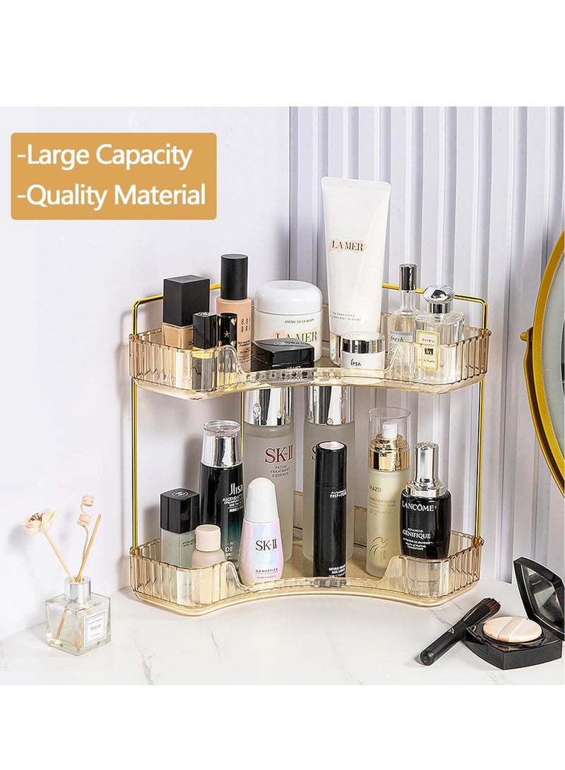 Sharpdo Corner Countertop Organizer Makeup Organizer 2 Tier Bathroom Organizer for Perfumes and Makeups Skincare Toiletries ect Multifunctional Organizer Rack for Dresser Bedroom Living Room Bathroom - Image 5