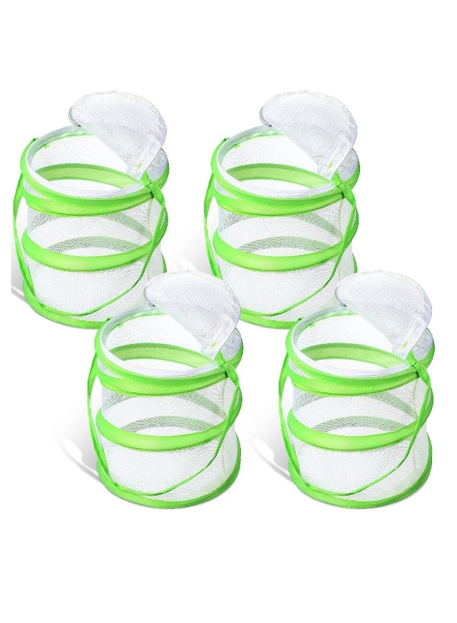 4 Pcs Butterfly Habitat Cage Bulk, Insect Butterfly Net Giant Collapsible Insect Mesh Cage Terrarium Pop-up Clear Mesh Caterpillars Habitat Cage with Zipper Door(5.51 x 7.09 Inch) - Image 1