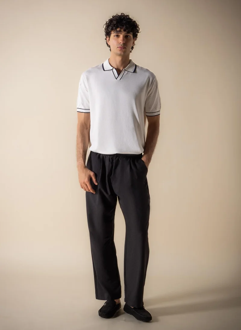شايبس CONTRAST FINE KNIT POLO SHIRT