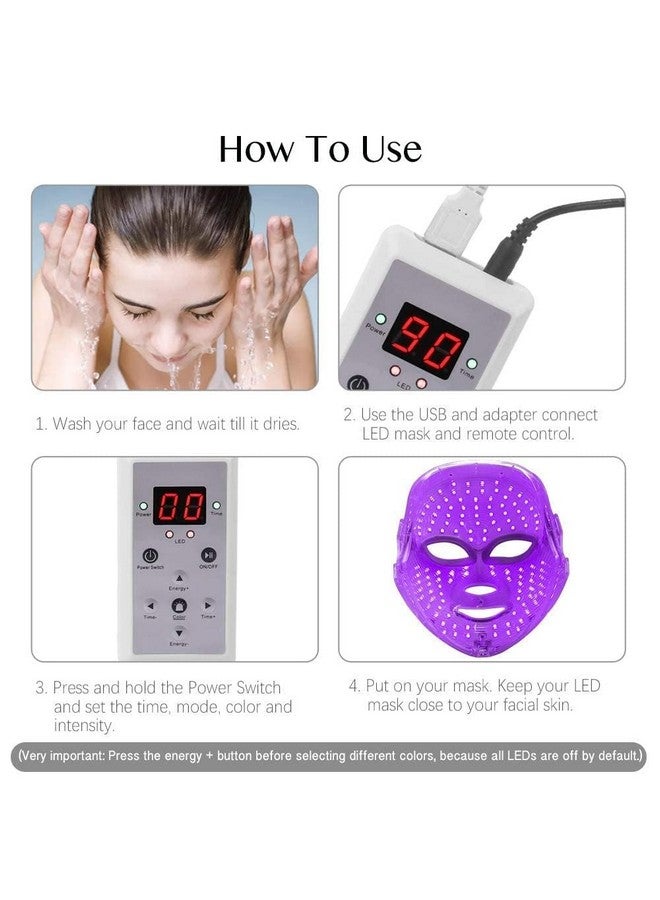 LELE 7 Color LED Face Mask- LED Skin Therapy Mask - Home Skin Rejuvenation & Anti-Aging Red Light Therapy - Facial Skin Care - Skin Tightening - Wrinkles & Fine Lines - Image 4