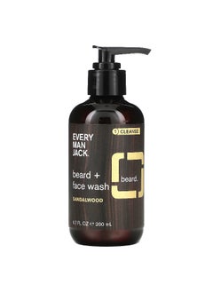 Every Man Jack Every Man Jack, Beard + Face Wash, Sandalwood, 6.7 fl oz (200 ml)  - Image 1