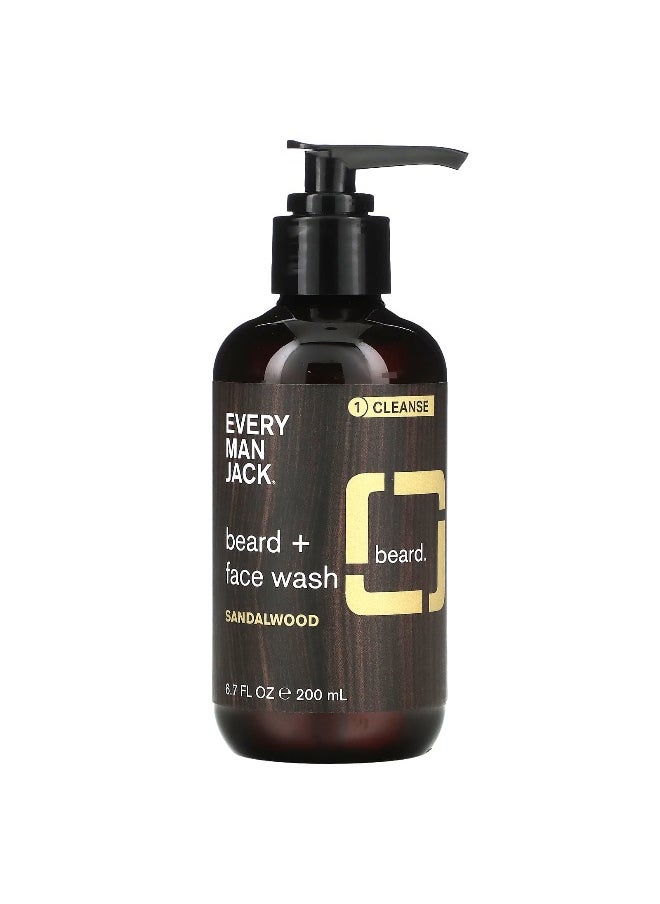 Every Man Jack Every Man Jack, Beard + Face Wash, Sandalwood, 6.7 fl oz (200 ml)  - Image 1