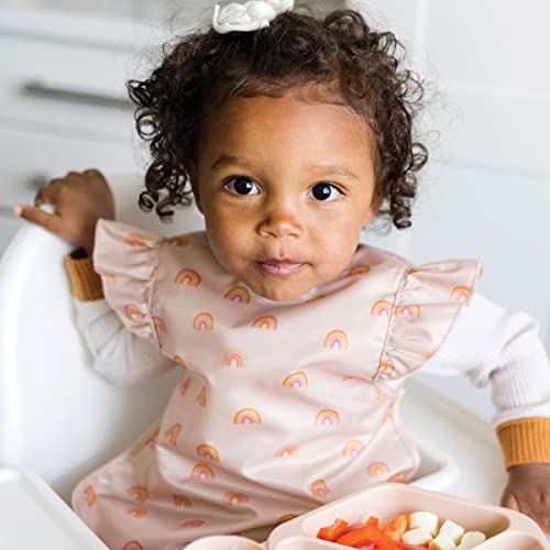 Tiny Twinkle Short Sleeve Apron Baby & Toddler Bib for Girls – Waterproof, Mess-Proof Bibs for Eating & Feeding, Machine Washable,Perfect Holiday Gift (Boho Rainbow, 2-4Y) - Image 3