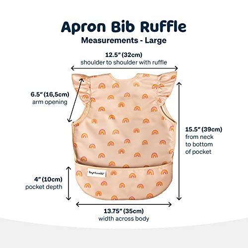 Tiny Twinkle Short Sleeve Apron Baby & Toddler Bib for Girls – Waterproof, Mess-Proof Bibs for Eating & Feeding, Machine Washable,Perfect Holiday Gift (Boho Rainbow, 2-4Y) - Image 5