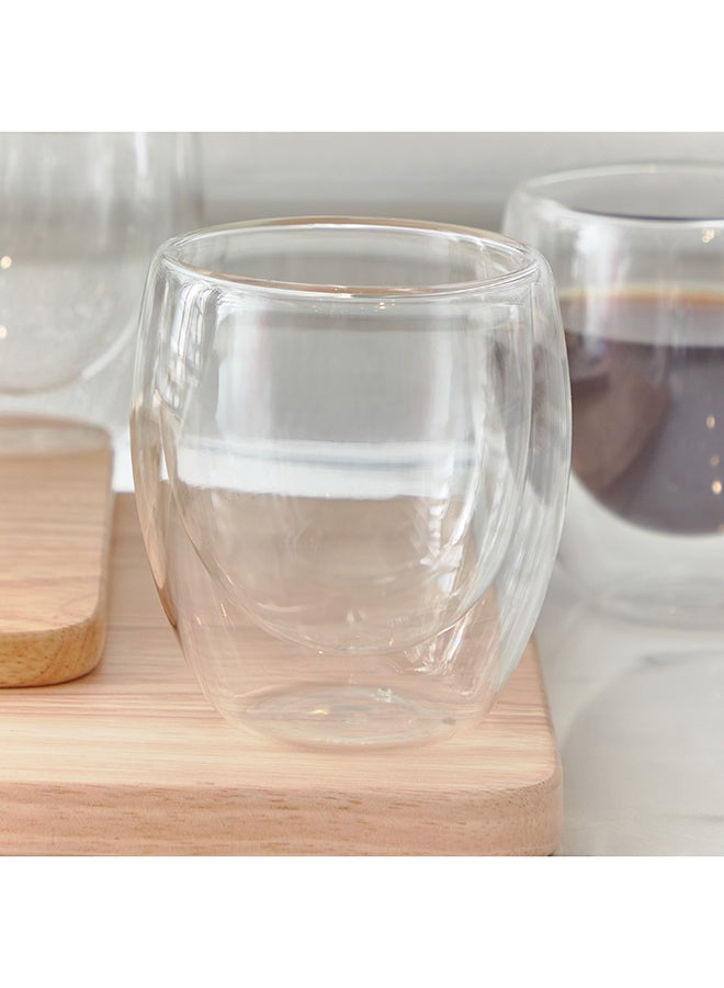 هوم بوكس طقم أكواب زجاجية بجدار مزدوج سعة 250 مل من سيب سافور (4 قطع) - Image 2