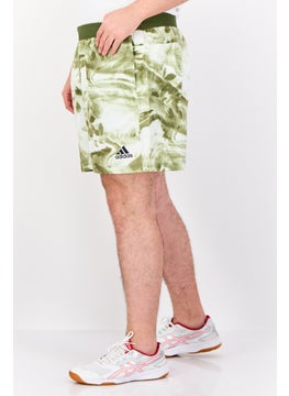Adidas Men Sportswear Fit Unite Tie Dye Floral Shorts, Olive  - Image 2