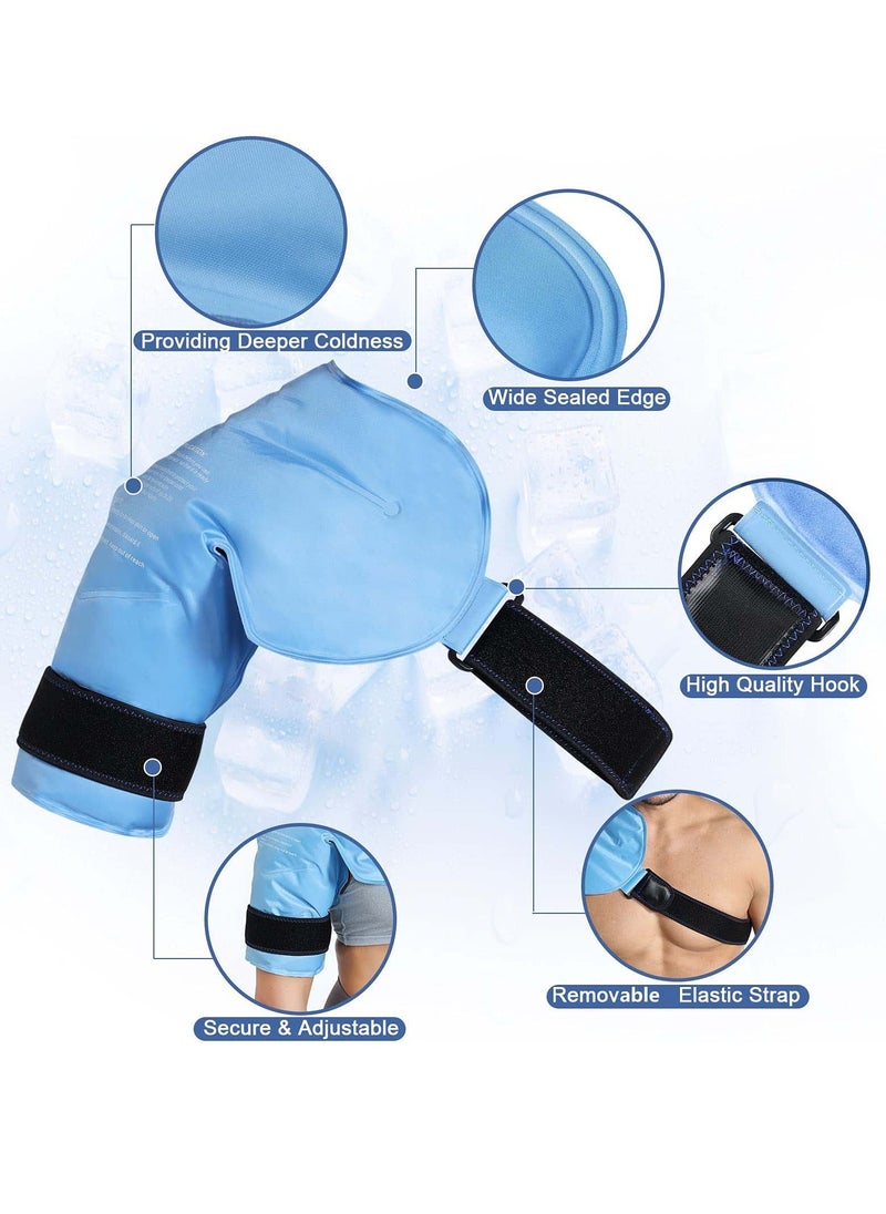 Generic - Ice Pack for Shoulders, Reusable Gel Cold Compress Shoulder Wraps for Rotator Cuff Injuries, Swelling, Upper Back Pain Relief, Compression Brace for Injuries - Image 1