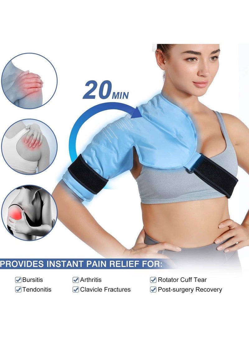 Generic - Ice Pack for Shoulders, Reusable Gel Cold Compress Shoulder Wraps for Rotator Cuff Injuries, Swelling, Upper Back Pain Relief, Compression Brace for Injuries - Image 1