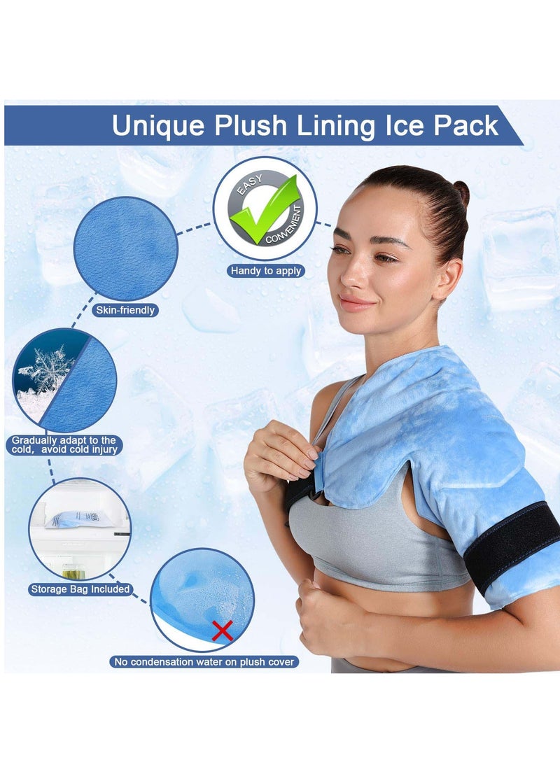 Generic - Ice Pack for Shoulders, Reusable Gel Cold Compress Shoulder Wraps for Rotator Cuff Injuries, Swelling, Upper Back Pain Relief, Compression Brace for Injuries - Image 1
