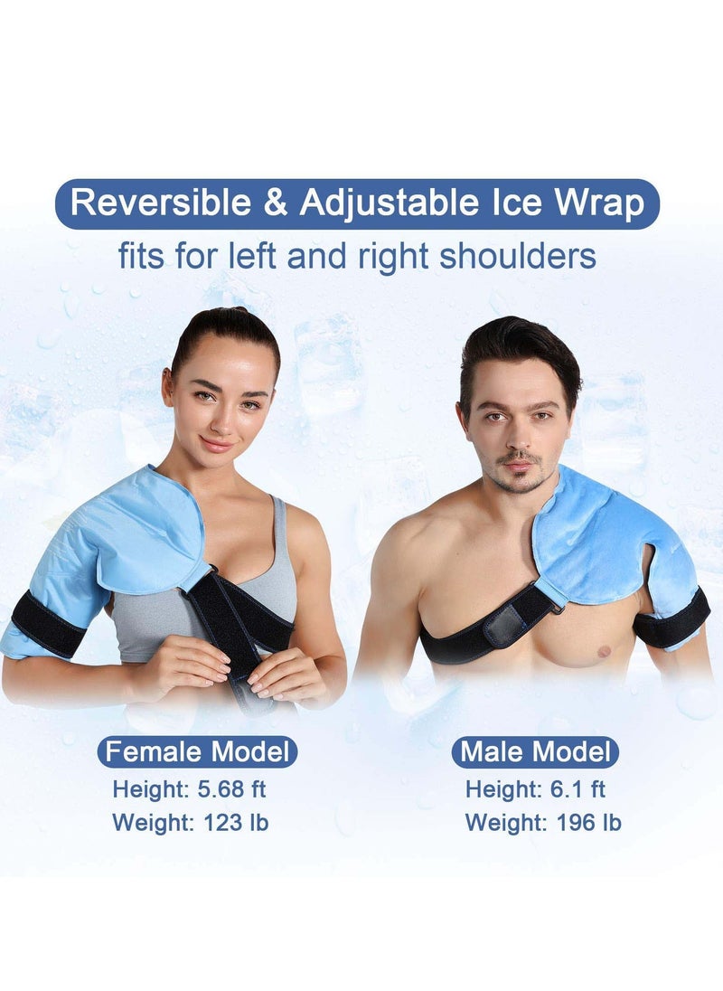 Generic - Ice Pack for Shoulders, Reusable Gel Cold Compress Shoulder Wraps for Rotator Cuff Injuries, Swelling, Upper Back Pain Relief, Compression Brace for Injuries - Image 1