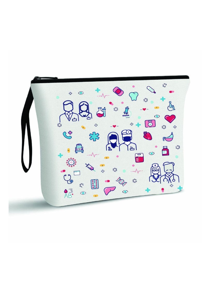 PRINTSHOP4ME Doctors Day Cosmetic Bag for Women - Stylish Doctors Day Gift for Women - Doctors Day Thank You Gift - Cosmetic Bag for Women Doctors - Image 1