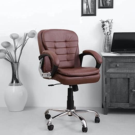 Generic High Back Brown Leather Executive Boss Director Manager Study Desk Chair Gaming Special Office Revolving Adjustable Ultimate Comfort and Style High Back Brown - Image 2
