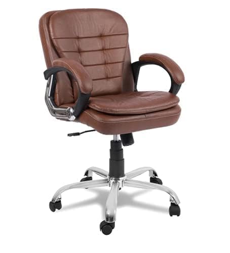 Generic High Back Brown Leather Executive Boss Director Manager Study Desk Chair Gaming Special Office Revolving Adjustable Ultimate Comfort and Style High Back Brown - Image 4