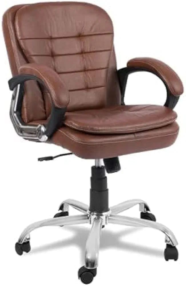 Generic High Back Brown Leather Executive Boss Director Manager Study Desk Chair Gaming Special Office Revolving Adjustable Ultimate Comfort and Style High Back Brown - Image 1
