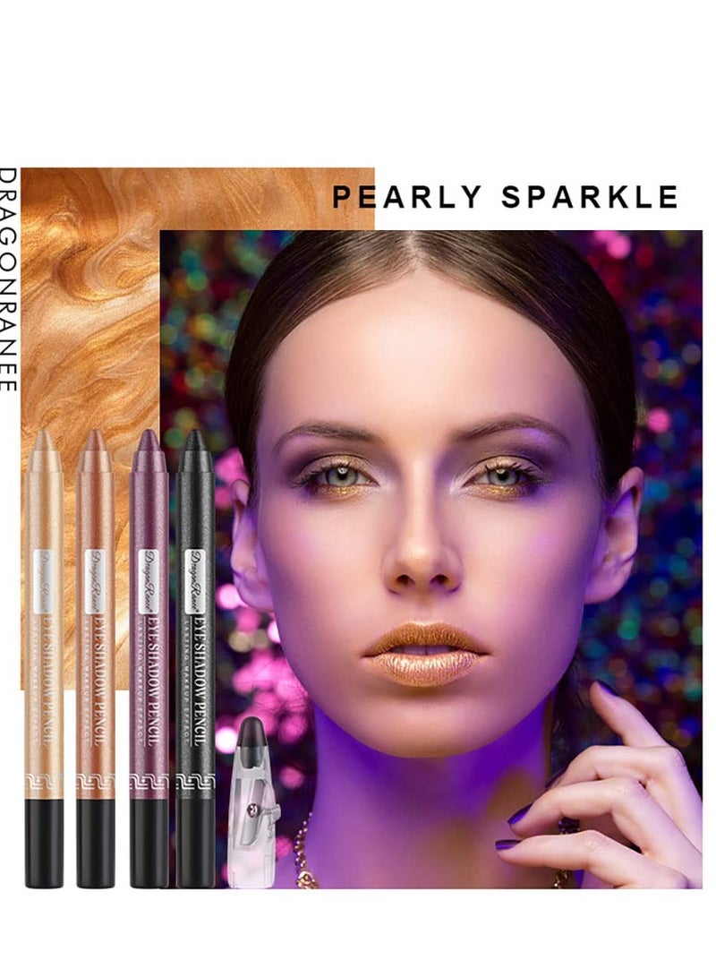 SYOSI Eyeshadow Stick Set 12 Pcs Matte Eyeshadow Stick Set with Sharpener Cap Long Lasting Pearly Sparkle Glitter Eyeshadow Pencil for Women Girl Show Makeup - Image 5